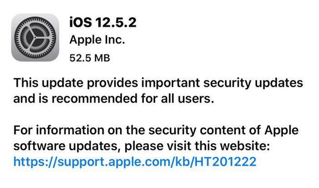 夷陵苹果手机维修分享iOS12.5.2发布，建议所有老苹果用户安装 